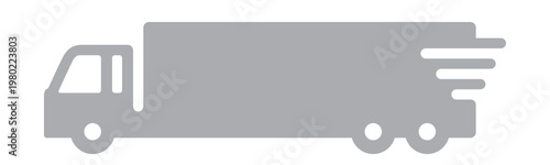 配送スピード強調・トラックアイコン・灰色