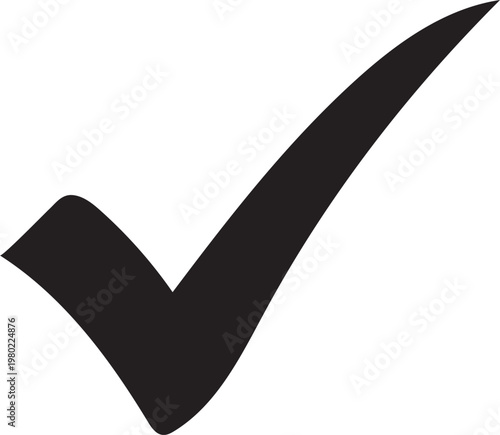 Large black checkmark symbol for approval and confirmation purposes only