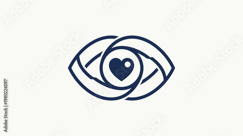 Eye with Heart-Shaped Pupil Logo Design
