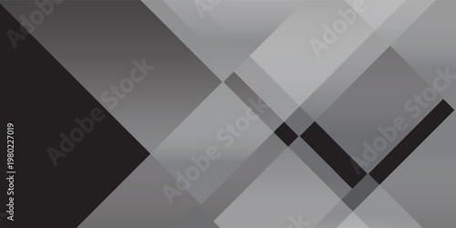 Abstract Grayscale Geometric Background with Overlapping Diagonal Planes and Checkmark Element