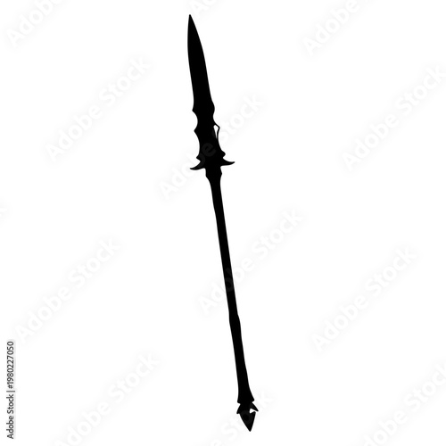 Silhouette of a Medieval Spear Weapon.