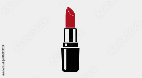 Lipstick depiction in minimalist style, perfect for beauty product advertisement and design