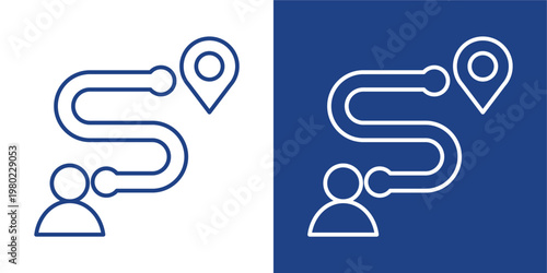 Data Tracking Blue And White Icon Style Collection