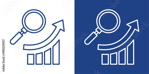 Data Analysis Blue And White Icon Style Collection