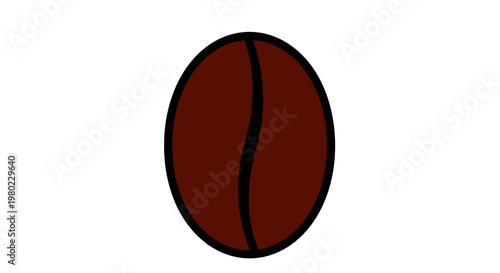 An Isolated Illustration of a Coffee Bean Against a White Background