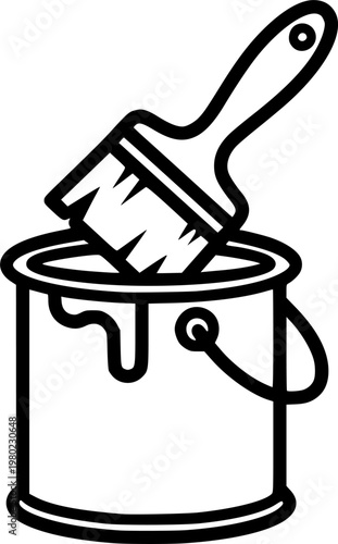 Paint icon outlines - vector simple illustration
