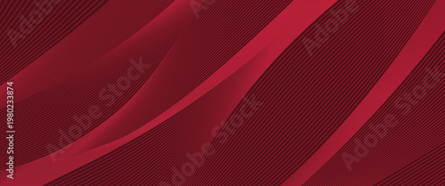 Contemporary technology cover design set. Luxury background with red line pattern (guilloche curves). Premium vector tech backdrop for business layout, digital certificate, formal brochure template