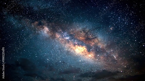 Milky Way Night Sky Starry Background Black Space Glowing Stars Galaxies Cosmic Beauty Wide Angle High Resolution Vast Mysterious Universe