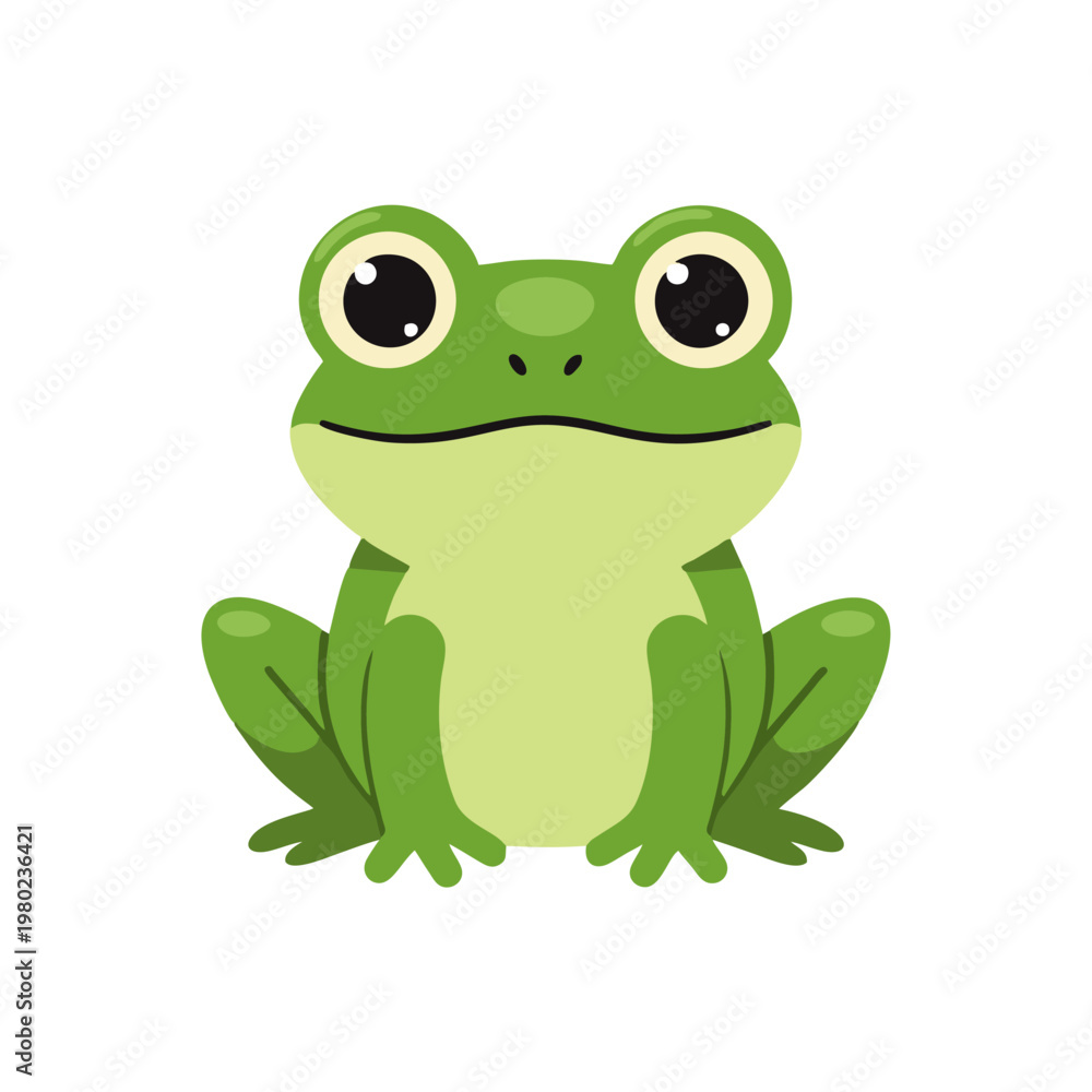 Fototapeta premium Cute Cartoon Frog Illustration.