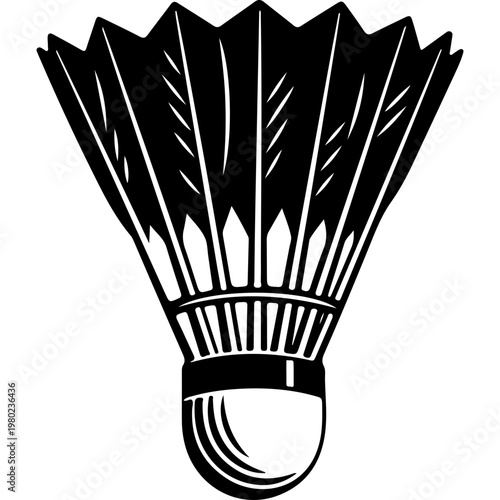 Badminton Shuttlecock, Sports Icon, Black Vector, Athletic Equipment, Game Symbol