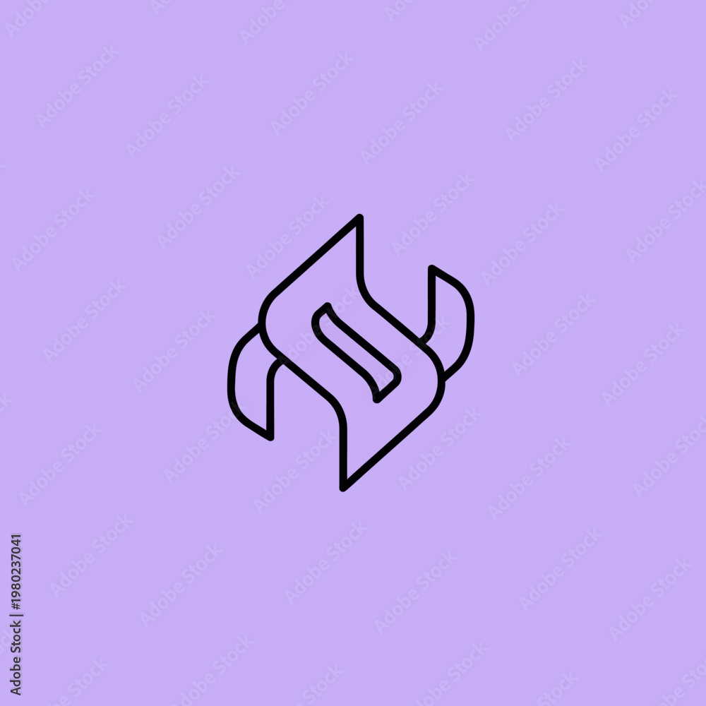 Obraz premium Abstract stylized letter S logo design.