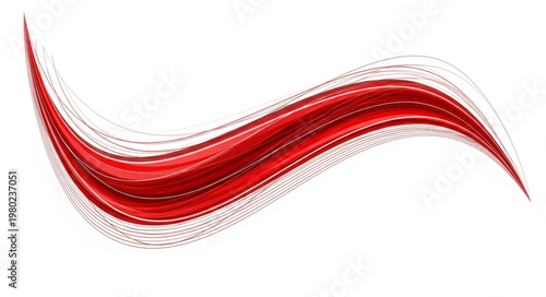 Abstract red wave background featuring a dynamic vector design with flowing lines and curved light elements to create a stylish motion concept wallpaper