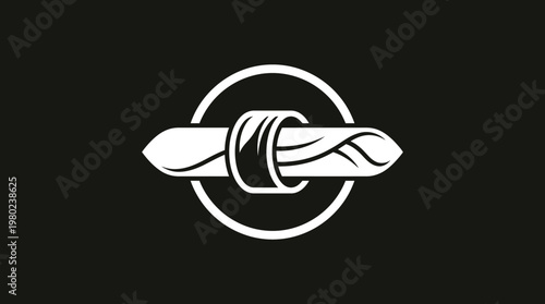 Elegant Napkin with Ring and Circle Logo Design
