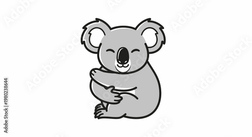 Cute Koala Bear Cartoon Character.