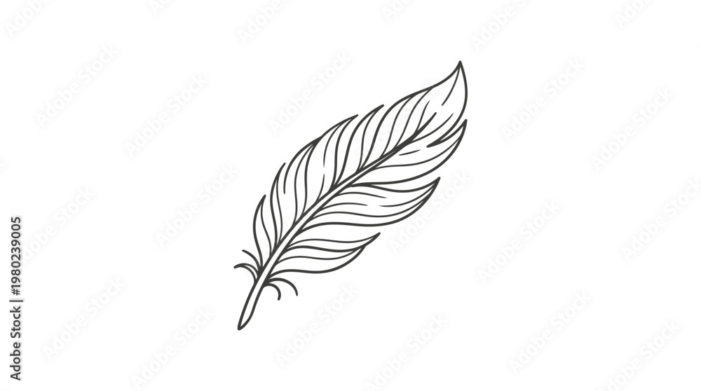 Obraz premium Elegant Black And White Feather Drawing