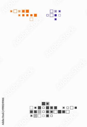 United States Virgin Islands, shape of the country build of colored cells. Digital style map of the United States Virgin Islands on white background. Large size square blocks.