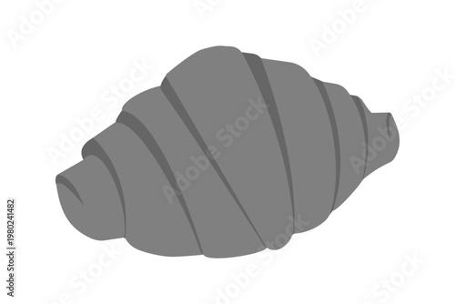 Croissant Minimalist Flat design in grayscale Sticker. Icon. Pastry Themed Print or Promo Materials. Isolated Vector illustration Menu cafe media post, promo banner, leaflet, label, tag design element