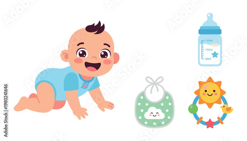 Baby Crawl with Toys.