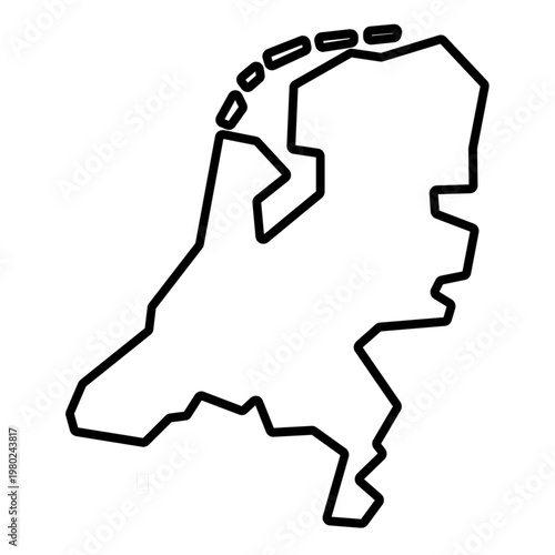 Obraz na płótnie Doodle freehand drawing of Netherlands map icon with a simple, playful, and hand