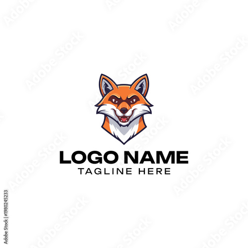 Aggressive Fox Mascot Logo for Gaming and Branding