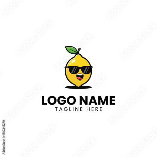 Cool Lemon Mascot Logo with Sunglasses