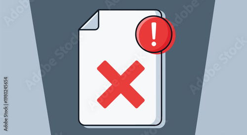 Pixel Art Error Document Icon With Red Cross And Exclamation Mark
