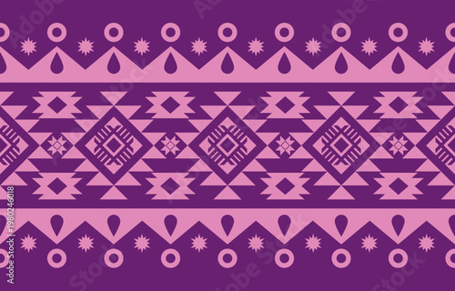 Seamless ethnic pattern vector with traditional tribal and cultural motifs, perfect for fabric, fashion, wallpaper, crafts, and decorative design projects. drew this by myself, It's not AI generate