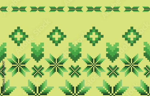Retro seamless pixel pattern vector with geometric 8-bit design, suitable for digital backgrounds, textile prints, and retro game-inspired products. drew this by myself, It's not AI generate