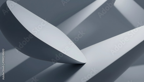 Minimal Abstract 3D Floating Oval Shapes with Soft Shadows Background