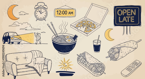 Late Night Food and Drink Variety.