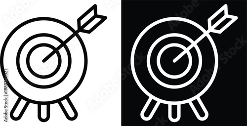 goal Two-tone version in black and white background