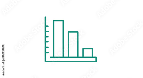 Green bar chart graph icon.