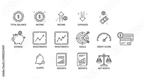 Business finance icons and symbols 1.