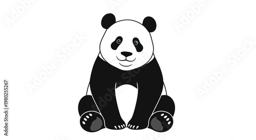Cute black and white panda bear.