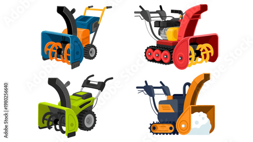 Colorful cartoon tractors arranged in a playful formation