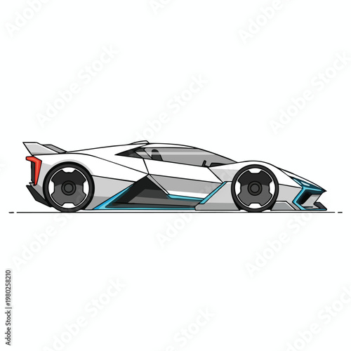 Futuristic Sports Car with Sleek Design and Dynamic Profile