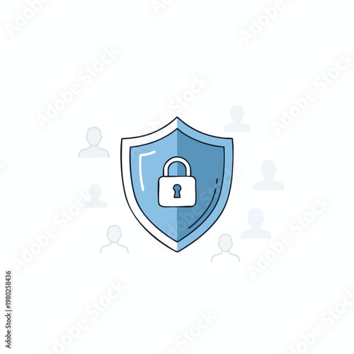 Secure Cloud Data Protection Concept with Shield and Lock Symbol