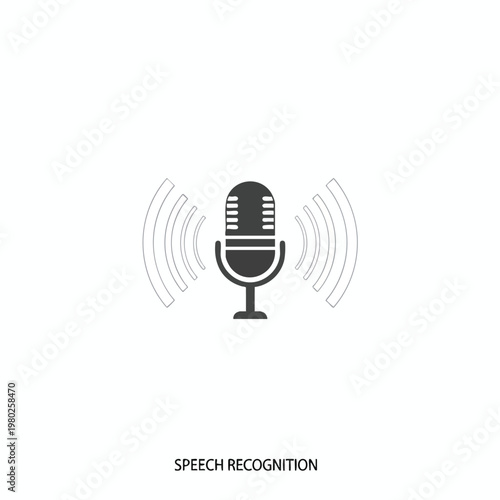 Modern Microphone Icon for Voice Recognition and Audio Technology