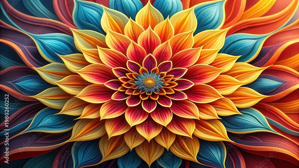 Obraz premium Colorful Floral Abstract Art Vibrant Petals and Intricate Design for Creative Projects