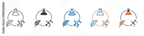 Bio Processing Icon Set Multiple Style Collection