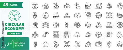 Foto Circular economy icons set