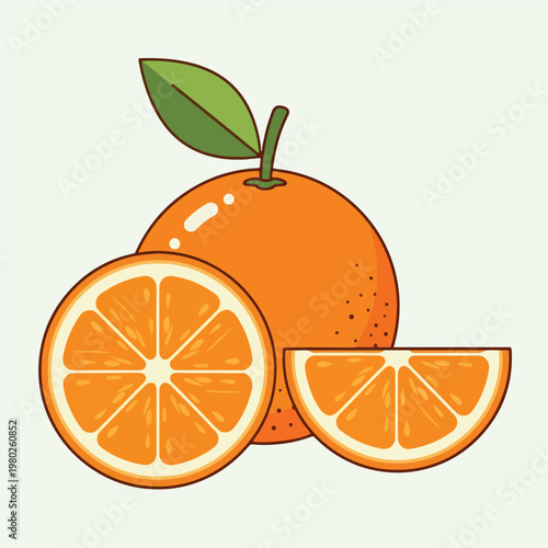 Pixel Art Orange Whole Half And Slice Isolated On Light Background