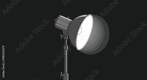 Pixel Art Studio Lighting Equipment On Dark Background