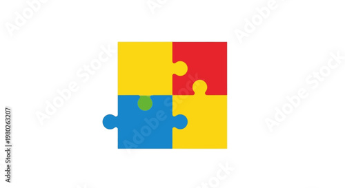 Colorful puzzle pieces fit together.
