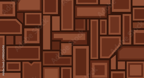 Abstract Geometric Pattern of Chocolate Bars - Brown Background