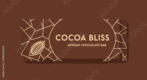 Artisan Chocolate Bar with Cocoa Bean Design - Cocoa Bliss