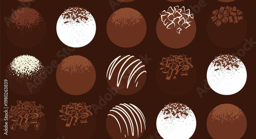 Assorted Chocolate Truffles Collection, Sweet Confectionery Treats
