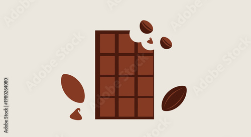 Bitten Chocolate Bar with Coffee Beans - Sweet Treat