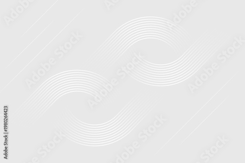Clean white abstract geometric background with flowing modern wavy lines