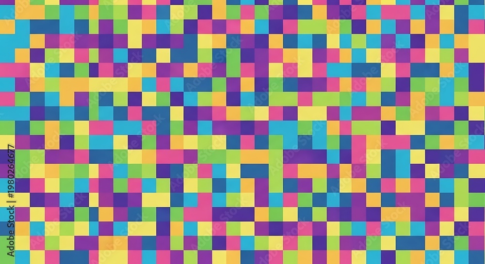 Fototapeta premium A vibrant and colorful pixelated background with bright hues and shades